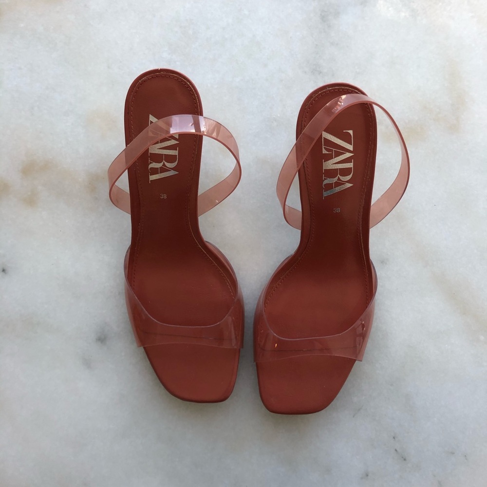 Zara salmon slingback sandals